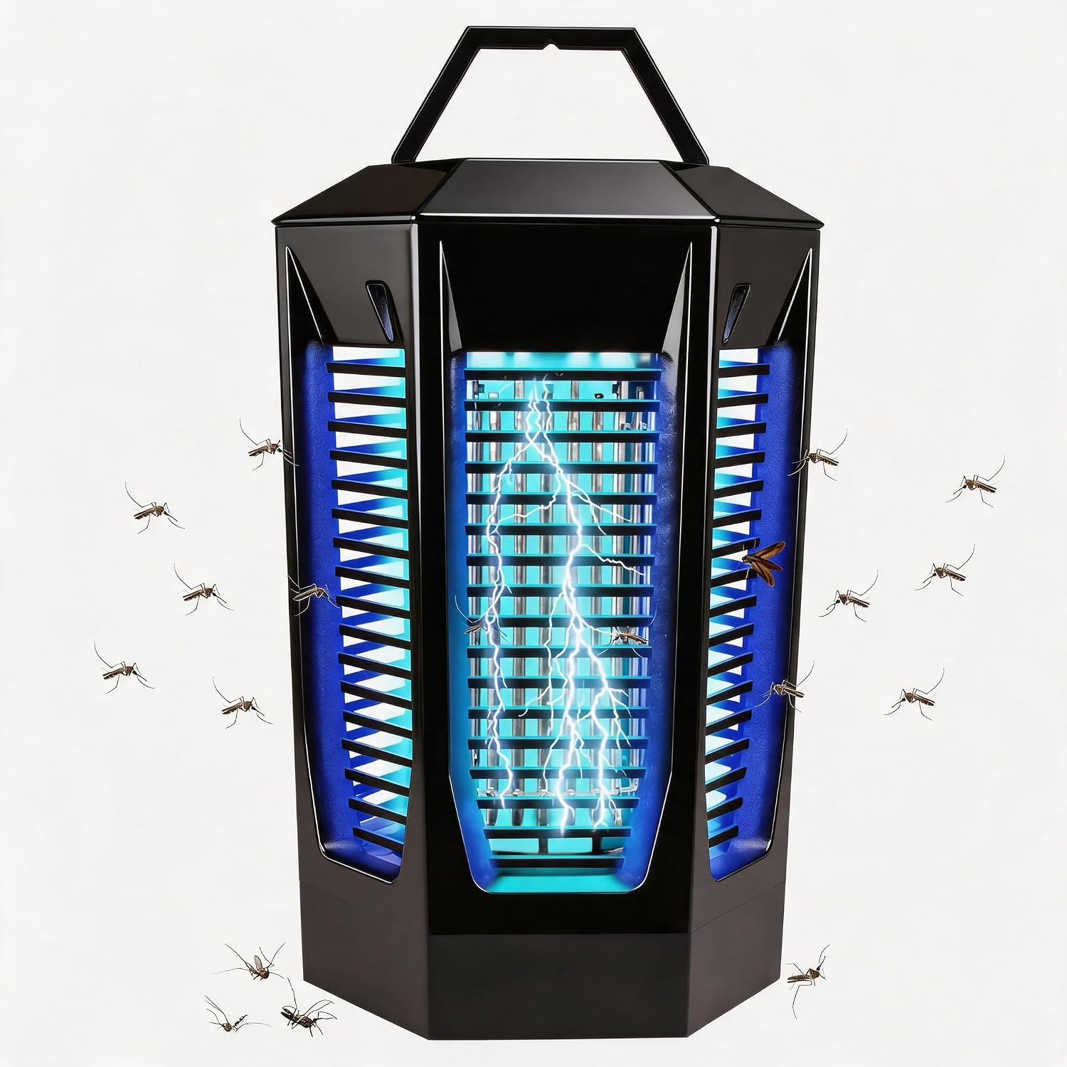Bug Zapper Outdoor & Indoor, 4200V Electric Fly Trap for Mosquitoes, Gnats, Moths - 18W High Powered Insect Zapper, 2300 Sq. Ft Coverage, IPX4 Waterproof for Patio & Backyard (Jet Black)