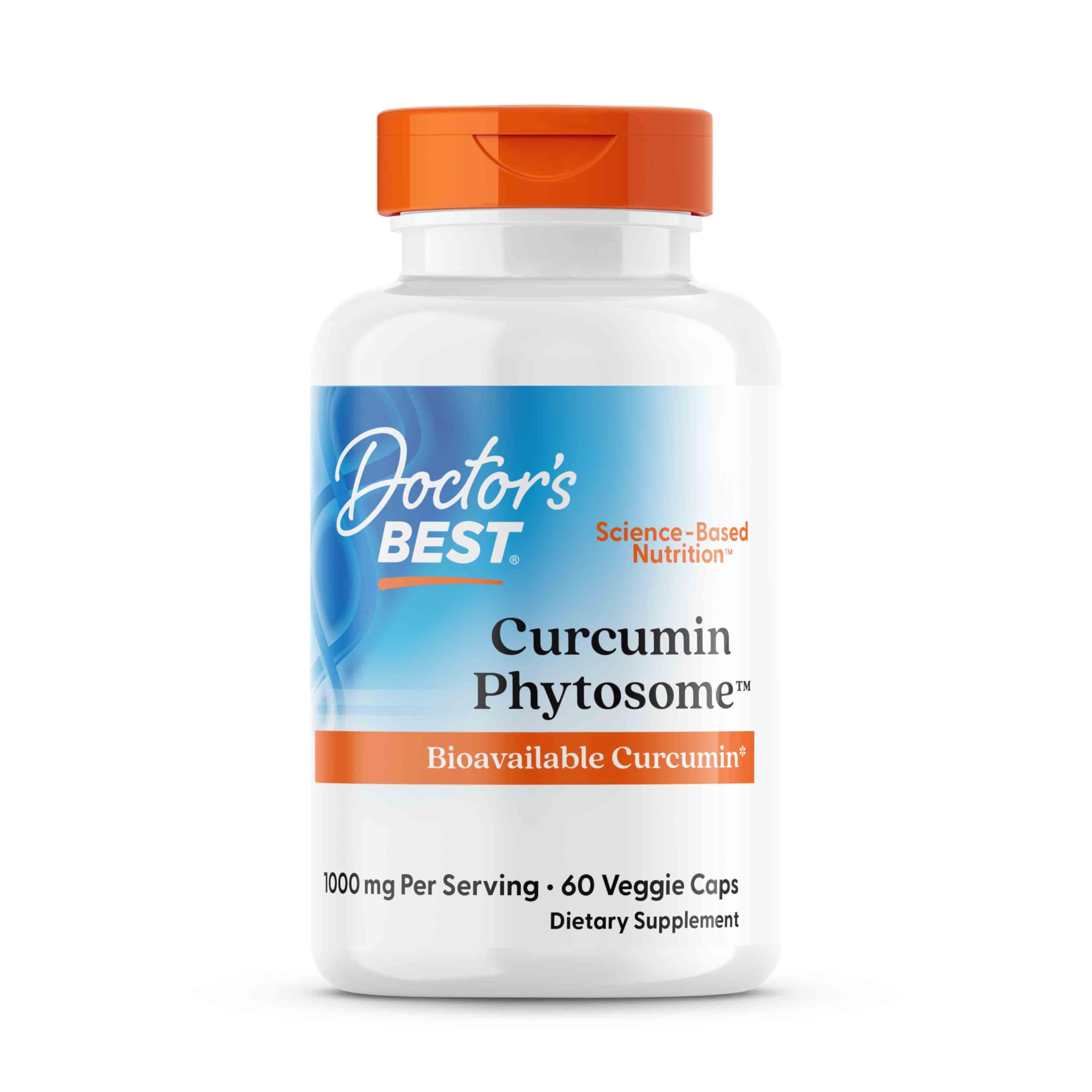 Doctor's Best, Curcumine Phytosome (Phytosomes de Curcumine) avec Meriva, 500mg, 60 Capsules végétaliennes, Testé en Laboratoire, Sans Gluten, Sans Soja, Végétarien