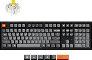 【国内正規品】Keychron K10 Max QMK ワイヤレス カスタム・メカニカルキーボード 、フルサイズ、2.4GHz・Bluetooth無線・有線対応/QMKプログラム可能/USレイアウト/RGBライト/Keychron Superメカニカルスイッチ/ホットスワップ対応/Mac Windows Linux対応 (Keychron Superメカニカルバナナ軸(ホットスワップ))
