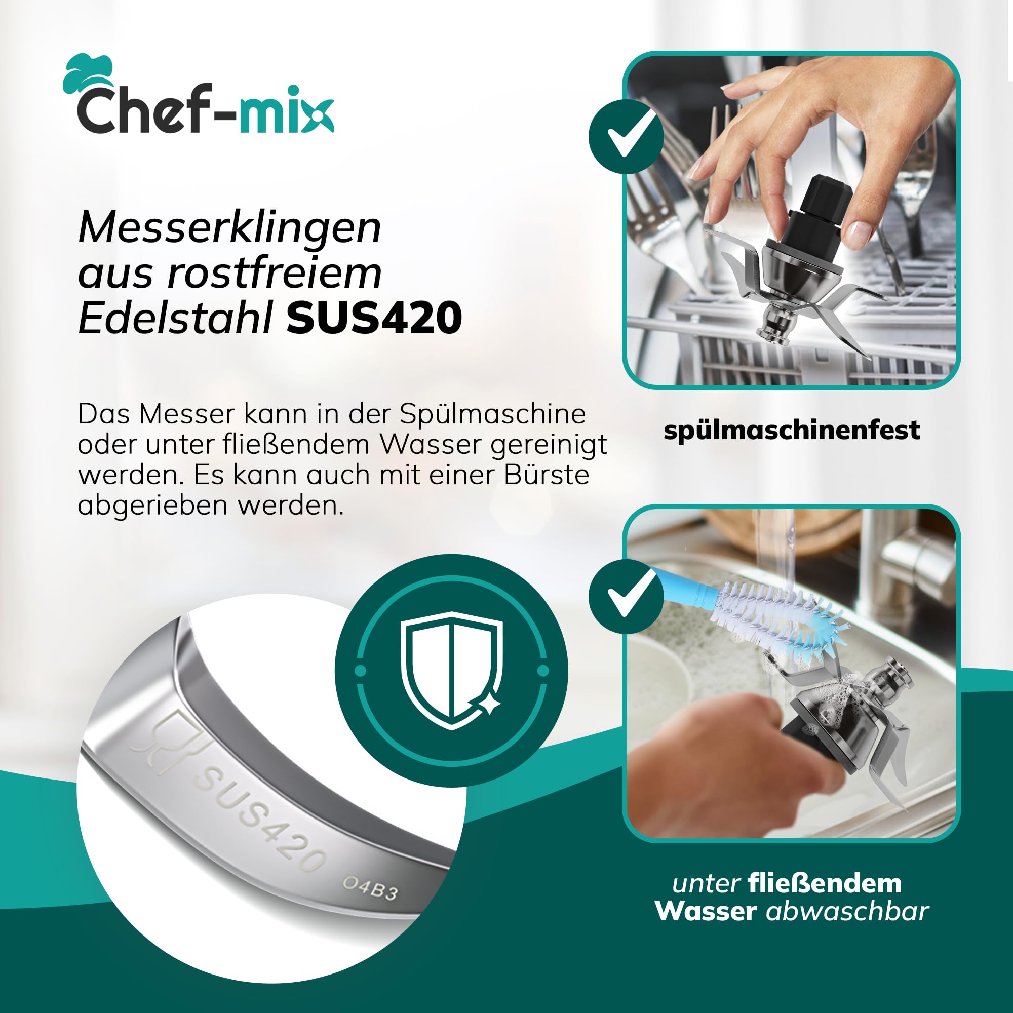 Messer Ersatz für Vоrwerk Thermоmix Messer TM31 - Ersatzmesser aus Edelstahl inkl Diсhtung - Zubеhör für TM31 Küchenmaschine