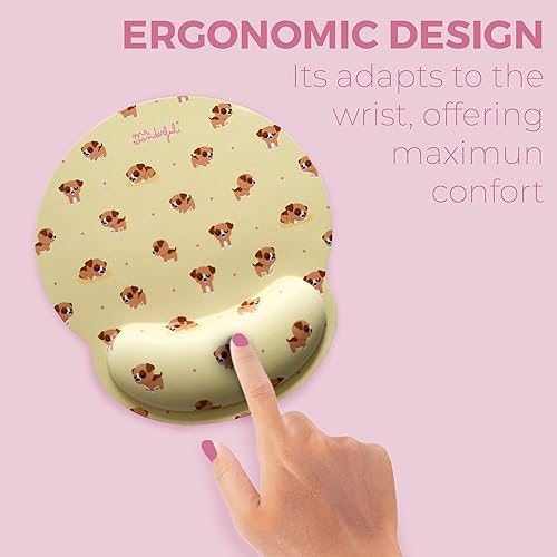 Miniatura 3 de Mr Wonderful Gel Mouse Mat with Wrist Rest Dog Design - Ergonomic Mouse Mat with Hand Rest The Power of Joy - Gifts for Girls and Women