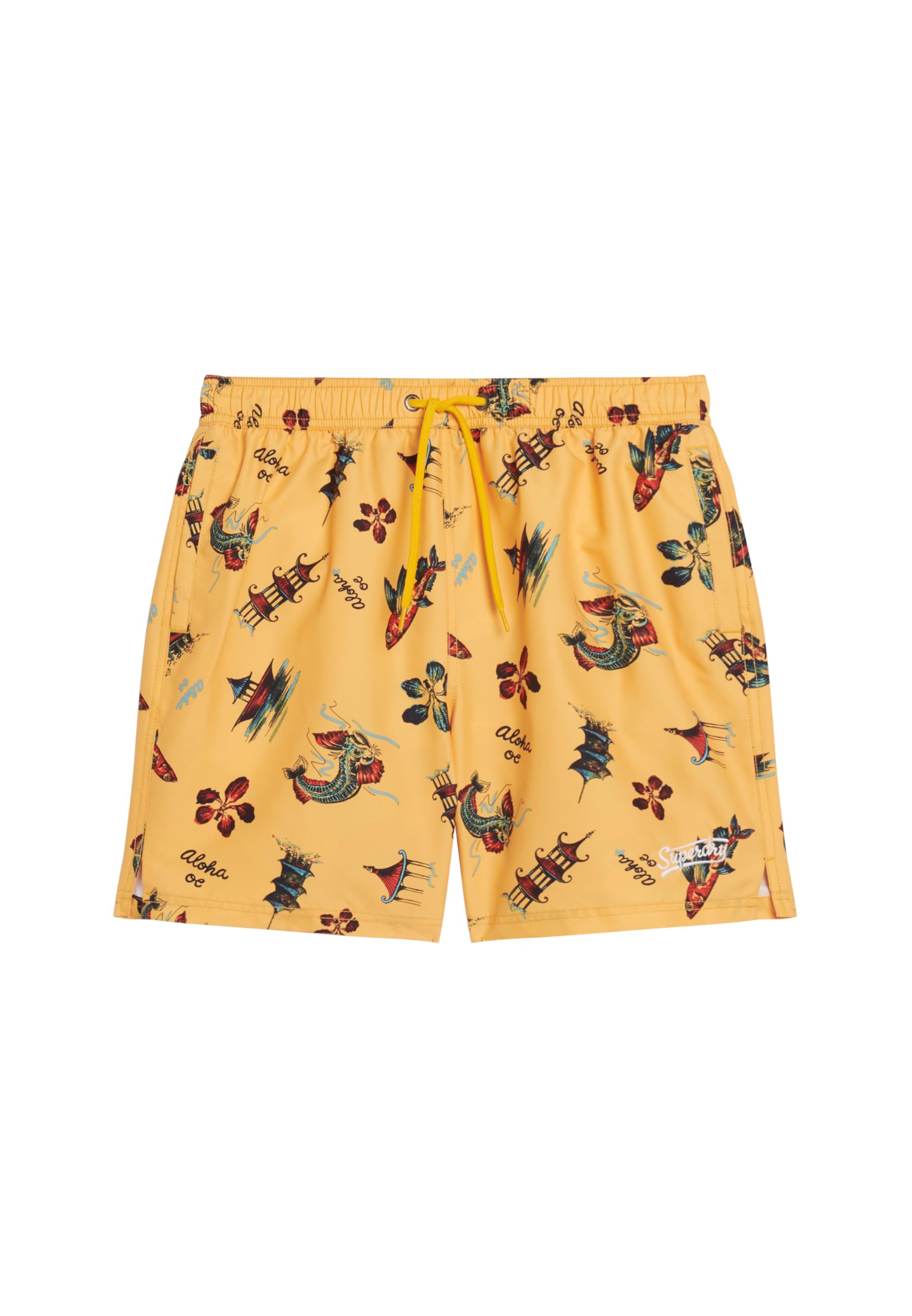 Superdry Men's Jaune Hawaiian Print Swim Shorts