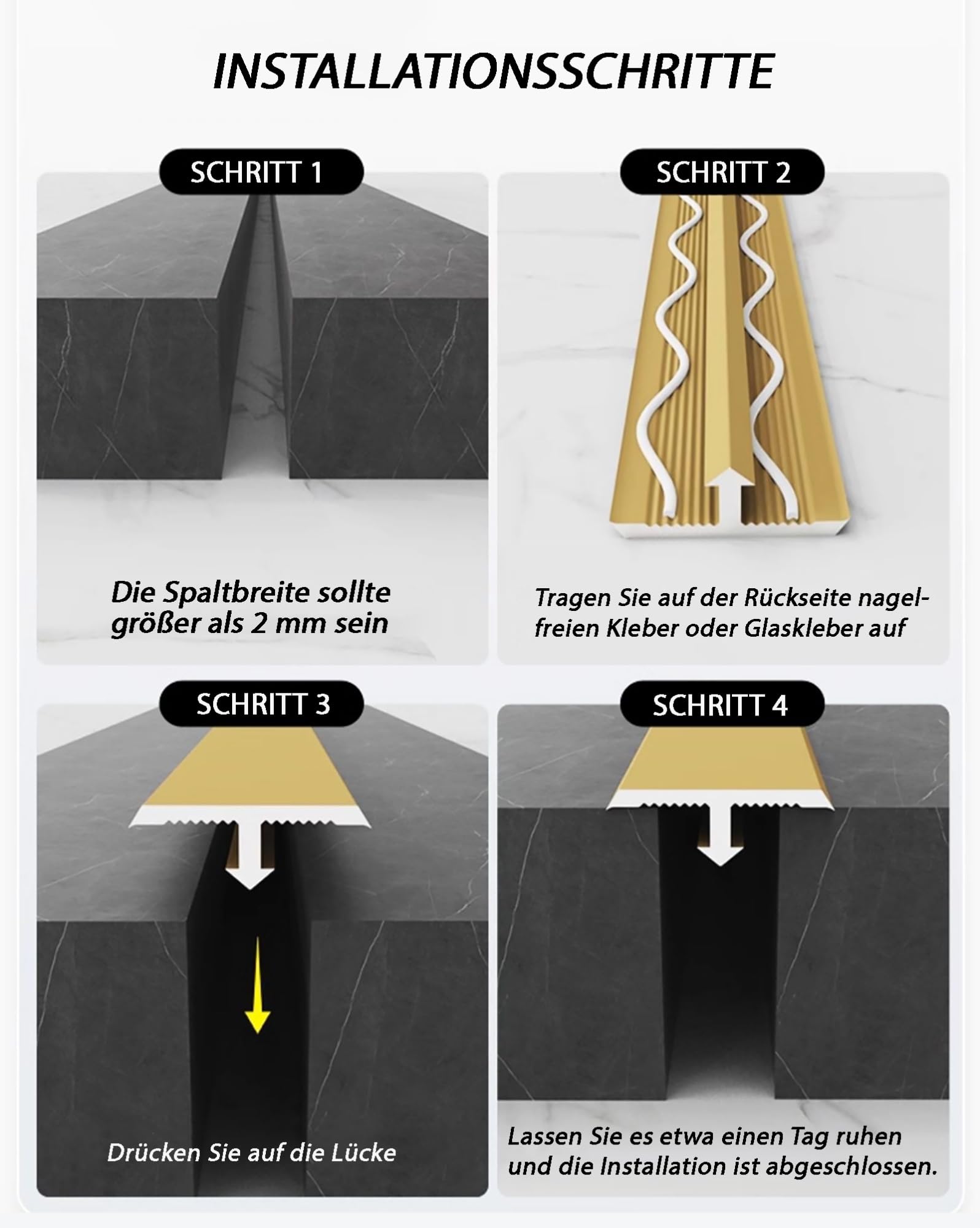 Perfil De Transición En T De Acero Inoxidable, Riel De Compensación Plano, Tira De Cubierta De Aluminio, Longitud 135CM, 2 Piezas para Acabados De Suelo Y Muebles(Gold,W:22MM H:7.5MM)