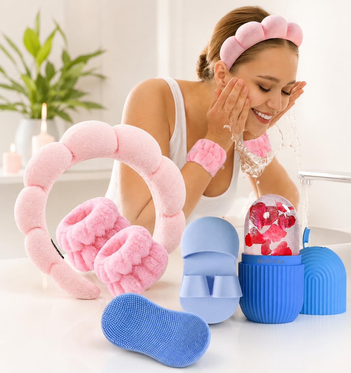Morvika Spa Self Care Combo for Women, Kit with Puffy Headband