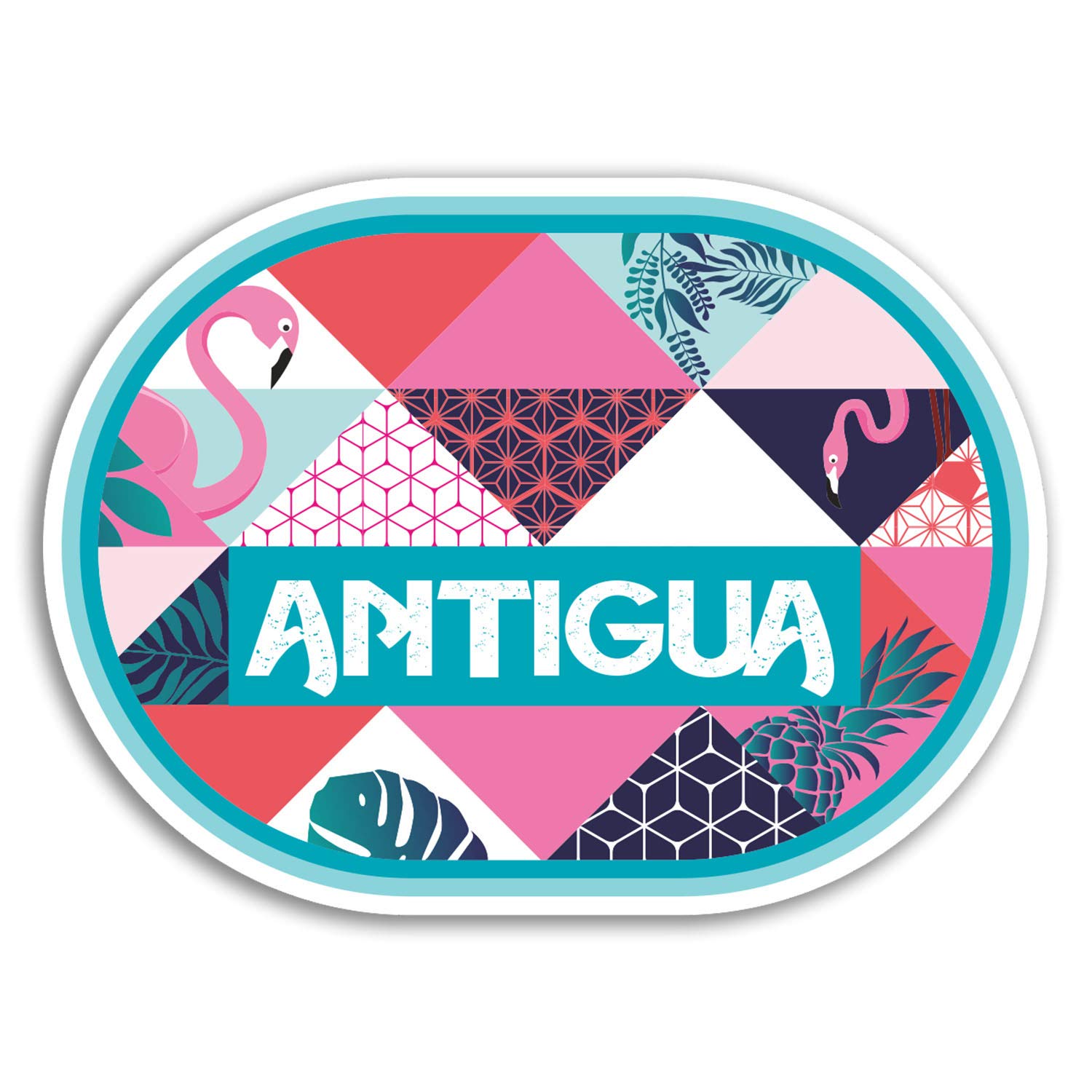 Destinationvinyl Multicolor 2 X 10Cm Antigua Vinyl Stickers - Caribbean Travel Sticker Laptop Luggage #18151 (10Cm Wide)