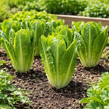Parris Island Romaine Lettuce Seeds Crisp Upright Heads, Heat-Tolerant Heirloom Variety for Home Gardens, Raised Beds & Containers