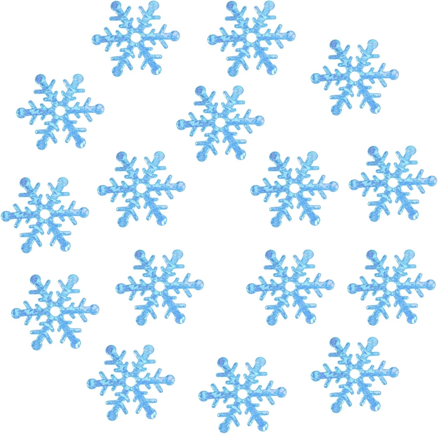 HEMOTON 600pcs Blue Snowflake Confetti Paper Shreds 2cm Decorative Xmas Party Supplies for Holiday Table Decoration and Festive Events