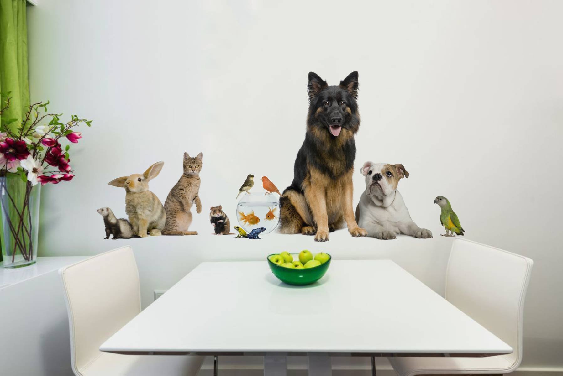 Rawpockets Pet Family  Wall Sticker (PVC Vinyl, 90 cm x 40cm) (B074THC9BZ) Amazon Price History, Amazon Price Tracker