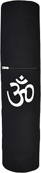 YogaAccessories Black OM Cotton Yoga Mat Bag - Zippered