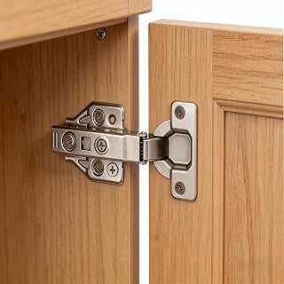 2pcs Fully Covered American Style 105 Degree Frameless Cabinet Hinges, 105 Degree Soft Closing Hinges, Silent Hydraulic Buffering, 3D 6-Way Offset Adjustment, Clip on