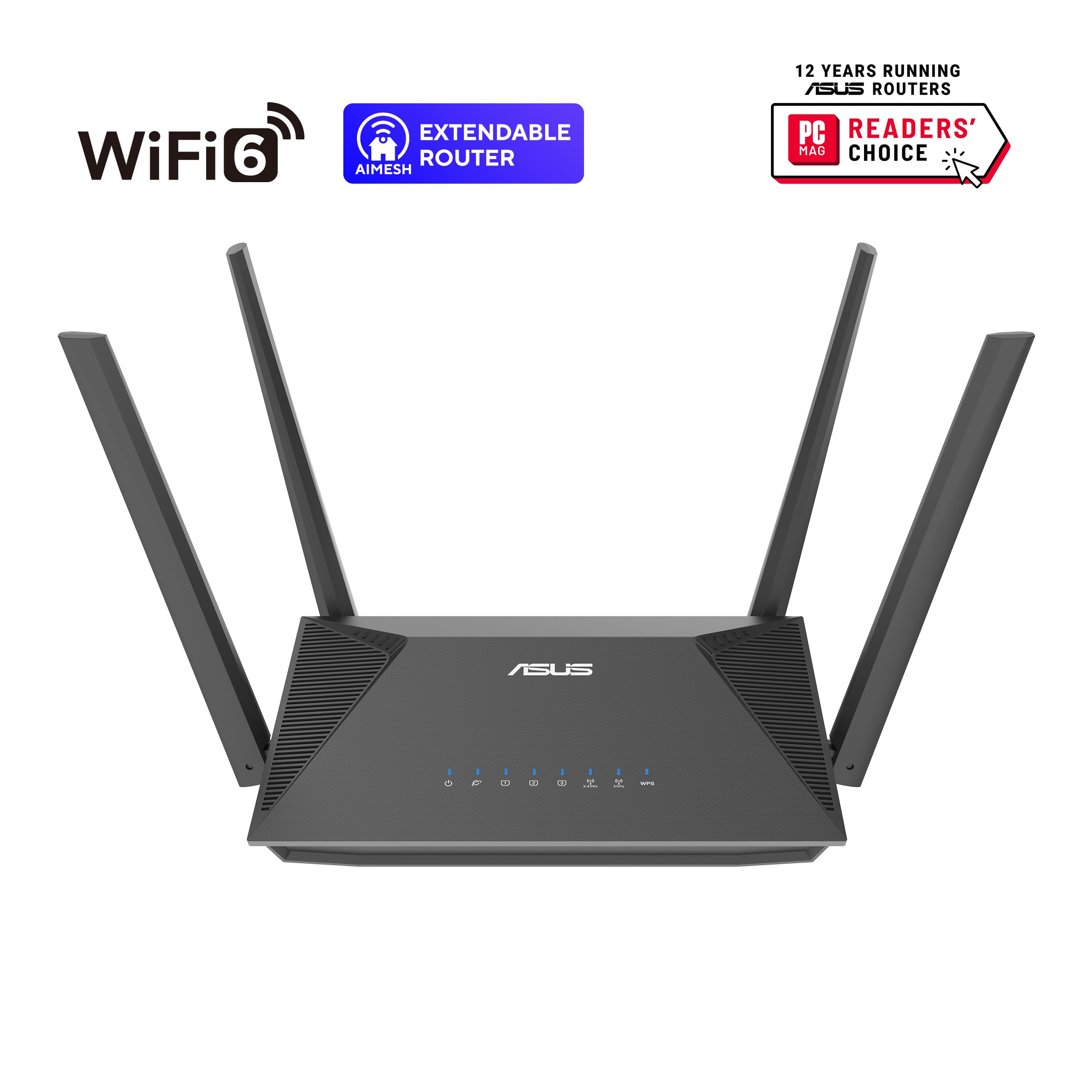 ASUS RT-AX52 Pro AX3000 Dual Band WiFi 6 router (Instant Guard, zabezpieczenie przed dziećmi, zintegrowana sieć VPN, AiMesh, 3000 Mbps)