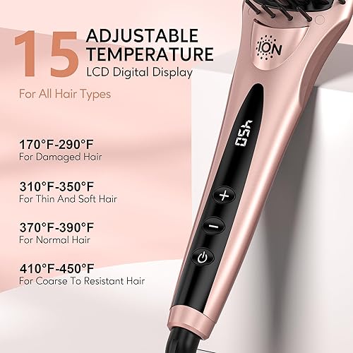 Miniatura 3 de Terviiix Cepillo alisador de pelo, 1.75 pulgadas de ancho, cepillo alisador de pelo plano para el cabello, peine alisador de cerámica antiquemaduras