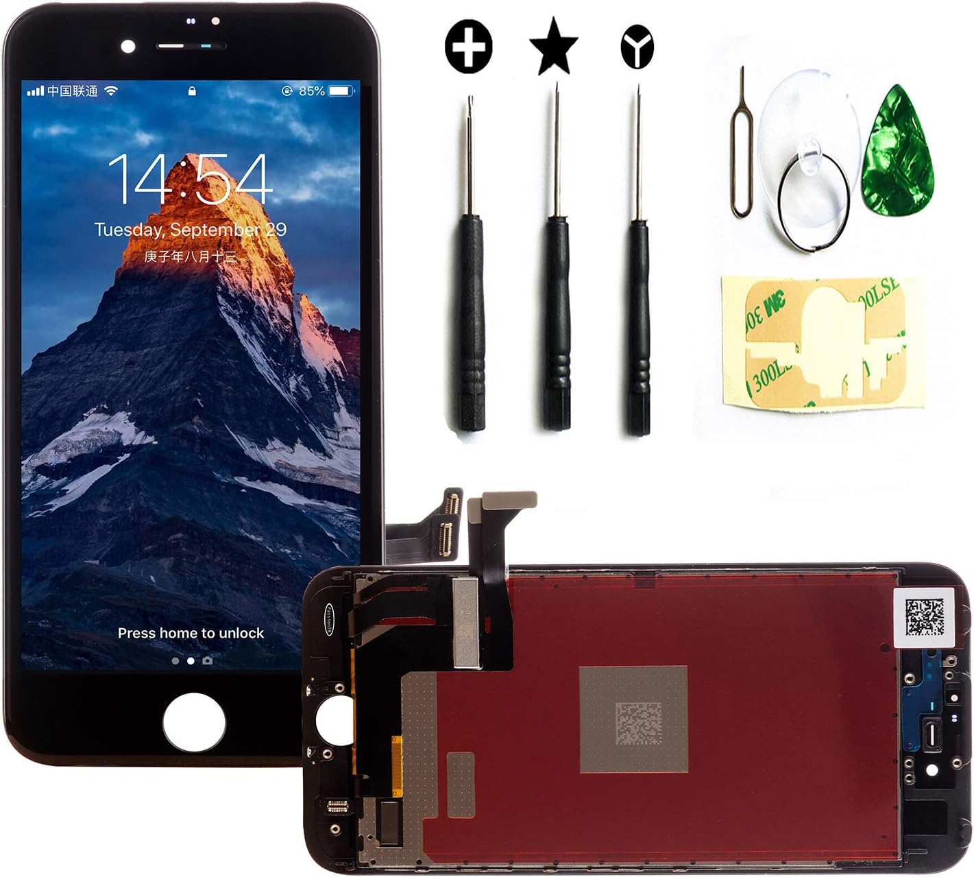 PassionTR Black for iPhone 8 Plus 5.5 Inch LCD Screen Replacement Full Digitizer Assembly Frame Set Front Glass 3D Touch Display with Required Tool Kit : Cell Phones & Accessories