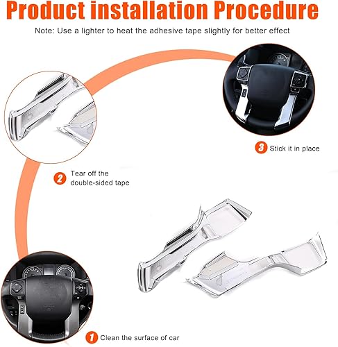 Miniatura 7 de Adhesivos de moldura para volante de automóvil de ABS para Tacoma 2014-2023 Tundra 4Runner 2010-2023 4Runner 4WD N280 2014-2019 Accesorios de marco