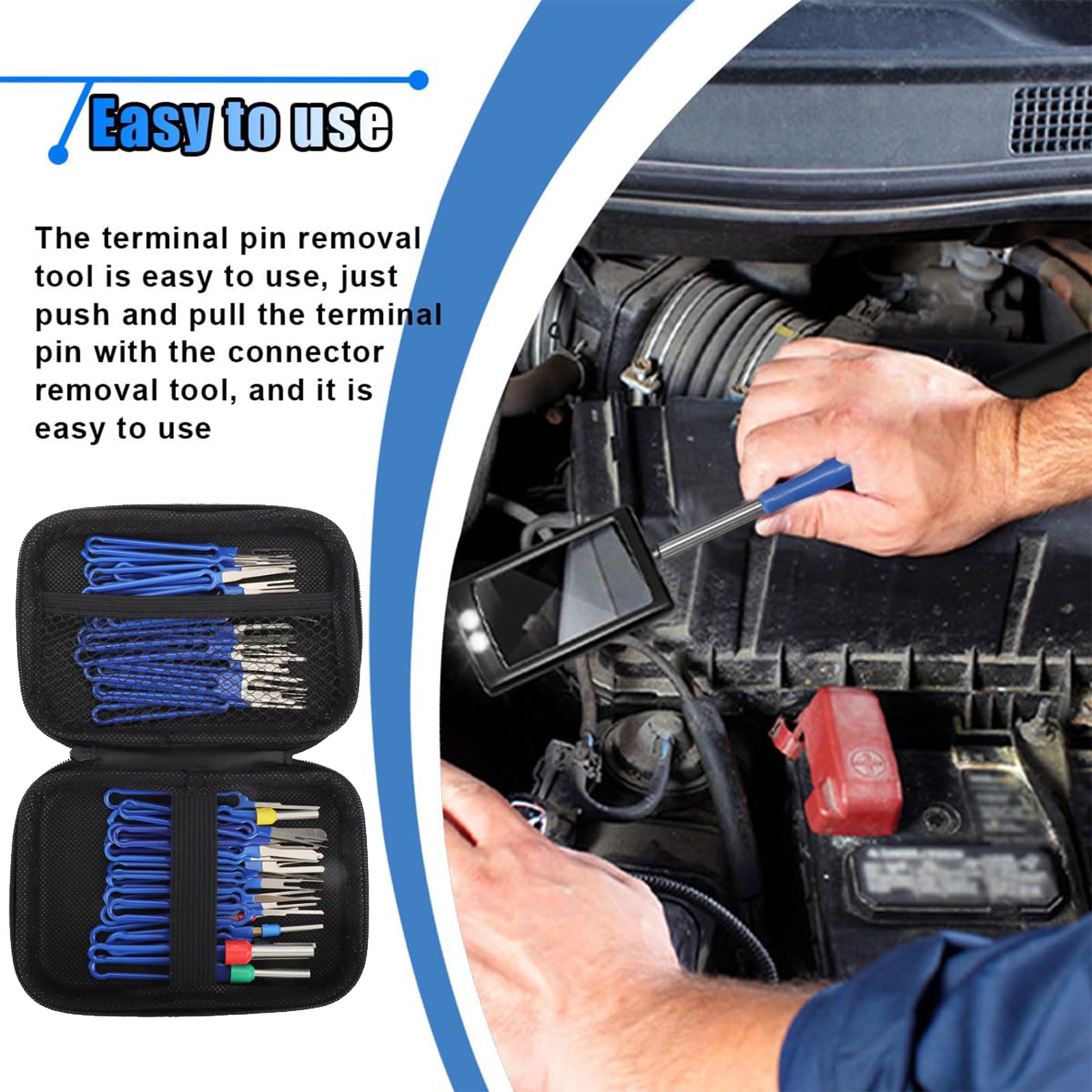 36 Pezzi Strumenti di Rimozione Terminale, Strumento per Rimuovere i Connettori dei Cavi, Auto Cablaggi Elettrici Crimpare Connettore Pin Estrattore Kit, per Connettori Auto (con Scatola)