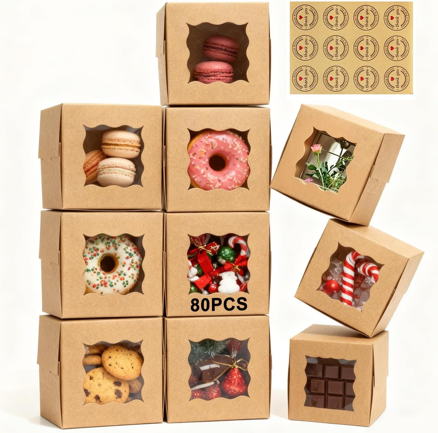 Clear cookie gift boxes with window for packaging treats.