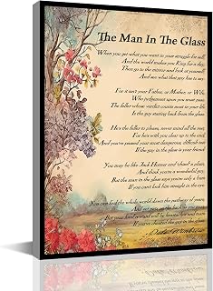 the Man in the Glass Poem Print Canvas Wall Art When You Get What You Want in Your Struggle for Self Painting For Home Living Room Bedroom Bathroom Office Decor (8x12inch)-Wooden Framed