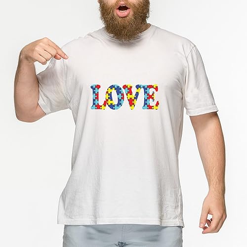 Miniatura 4 de HTV4U Vinilo de transferencia de calor fácil con estampado de conciencia sobre el autismo (rompecabezas de autismo, 13.5 pulgadas x 3 yardas),