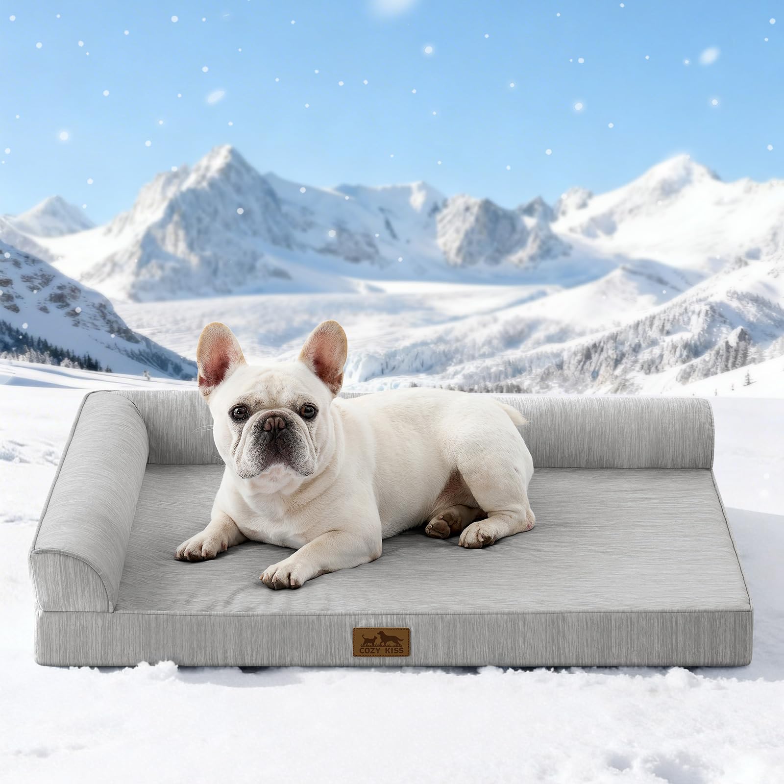 Lit chien avec housse amovible COZY KISS orthopédique haut de gamme L