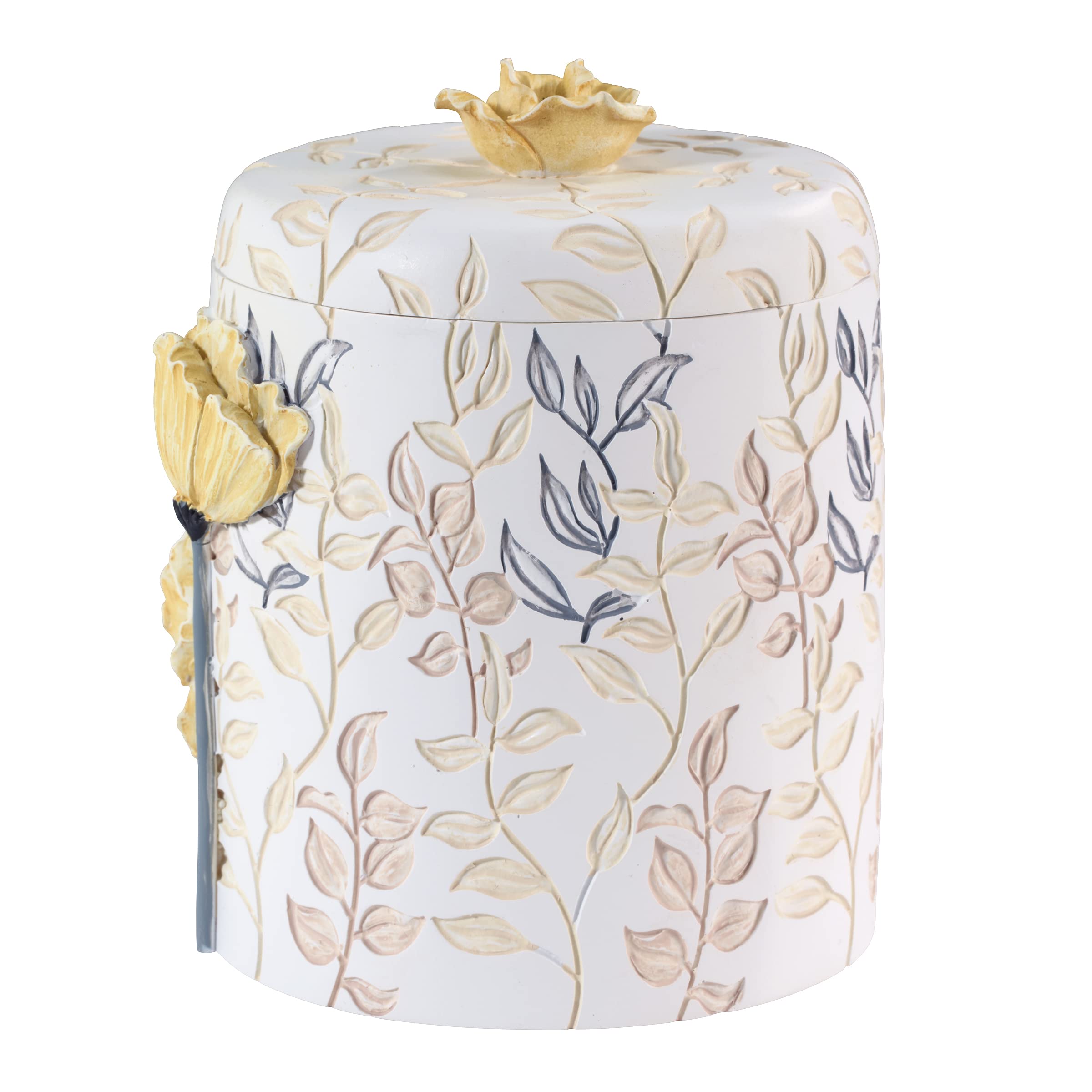 Avanti Linens - Covered Jar, Guest Bathroom Essentials, Floral Inspired Home Decor (Marielle Collection)