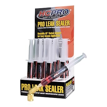 HCPRO HCLEAK12R Pro Leak Sealer with 45 Swivel Adapter for Easy Access Application 12 Applications 0.25 FL Oz. for AC, Refrigeration, and Automotive Systems Compatible with All Refrigerants.