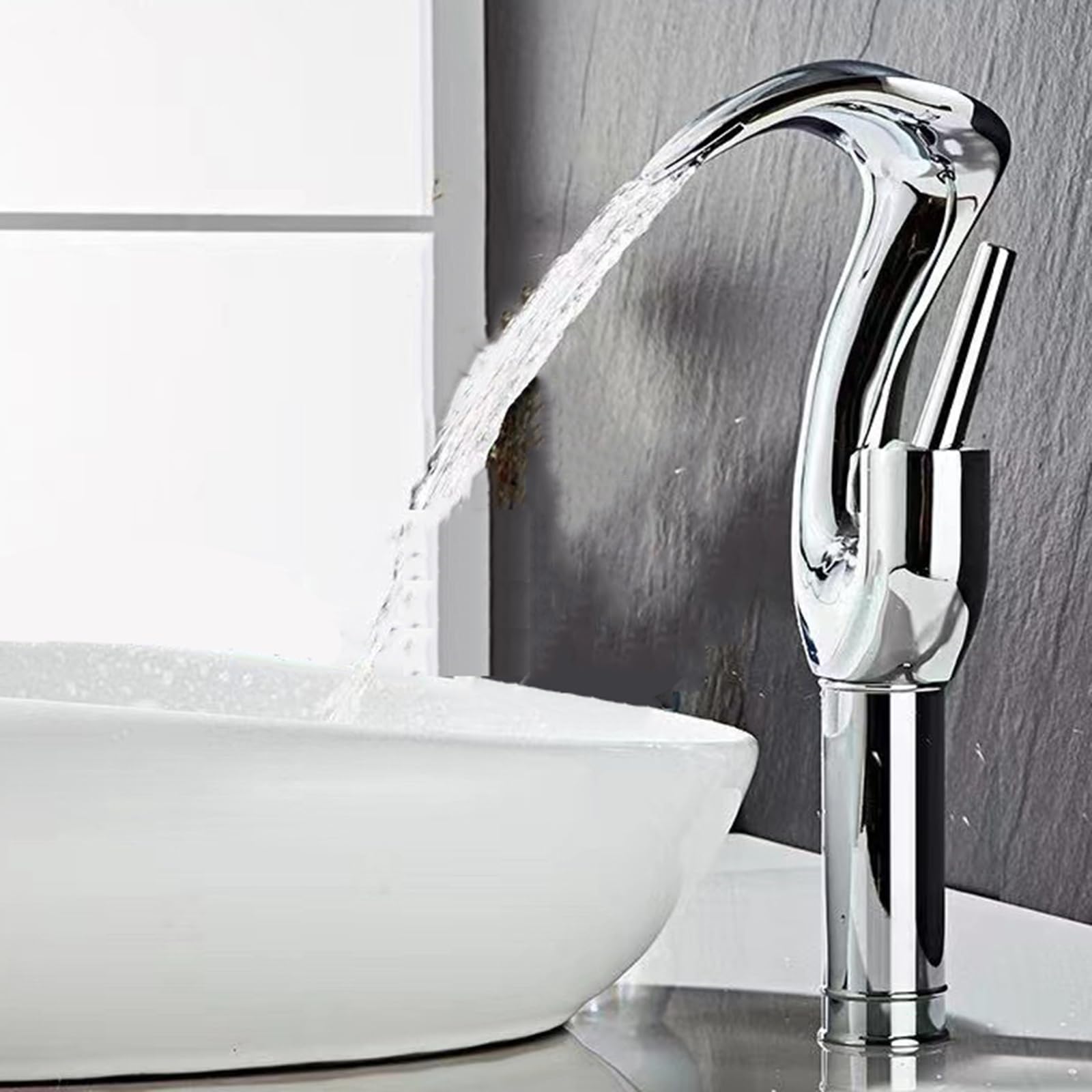 Robinet de salle de bain lavabo cascade haut mitigeur eau chaude et froide