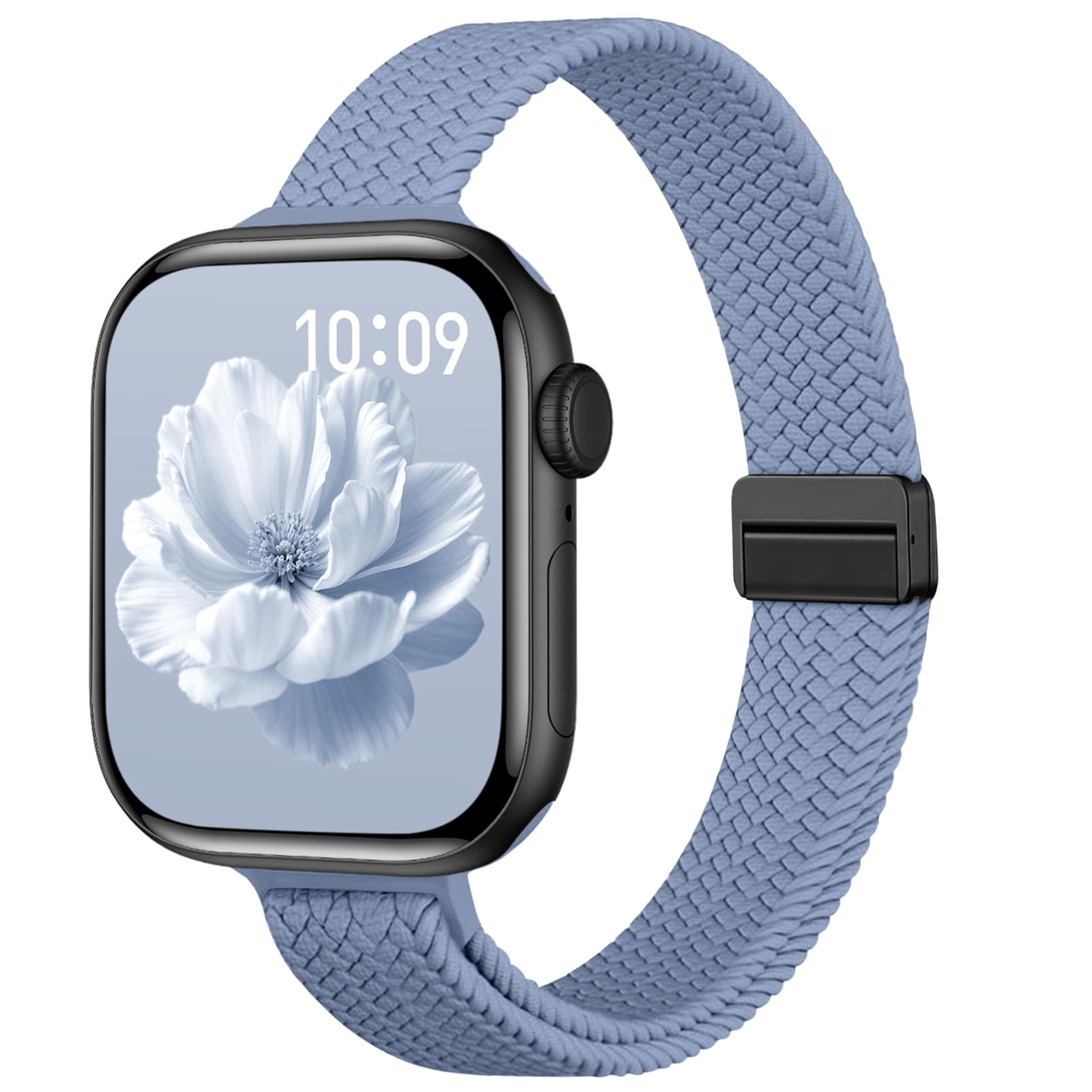 Slim Stretchy Band Compatible with Apple Watch Bands 40mm 41mm 42mm 38mm 44mm 45mm 46mm Women Men, Thin Elastic Nylon Sport Braided Solo Loop Magnetic Strap for iWatch Series 11 10 9 8 7 6 5 4 3 SE 2 — view 13