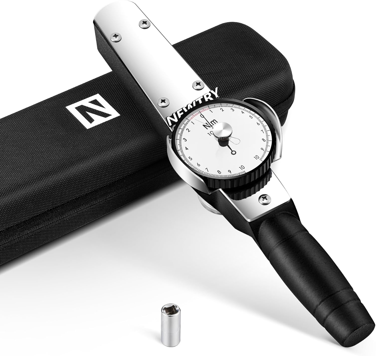 NEWTRY Dial Torque Wrench with Sockets Set (414mm), 110N.m Dial
