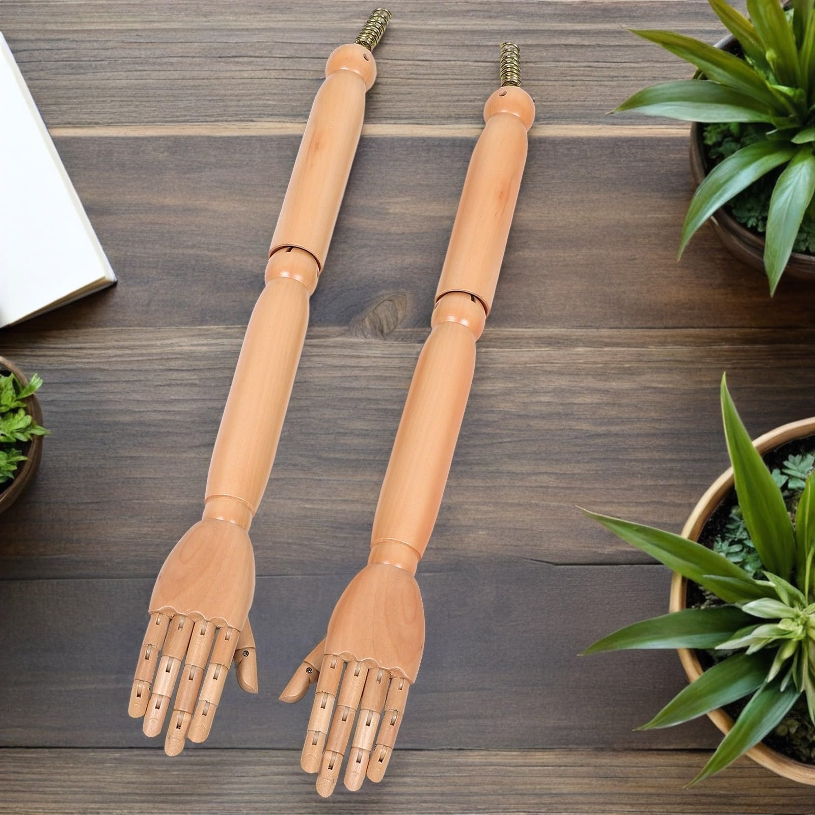 SOLUSTRE Paire de Bras de Mannequin en Bois Articulés avec Joints Flexibles, Surface Lisse, Accessoires pour Poupée ou Mannequin, pour Création Artistique et Modélisme