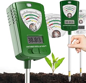 7-in-1 Soil ph Test kit, Soil Tester, Soil Meter of Moisture/Light/Fertility/PH/Soil Temp for House Plants, Soil Hygrometer Moisture Sensor for Indoor & Outdoor, Garden, Farm, Lawn Plant Care