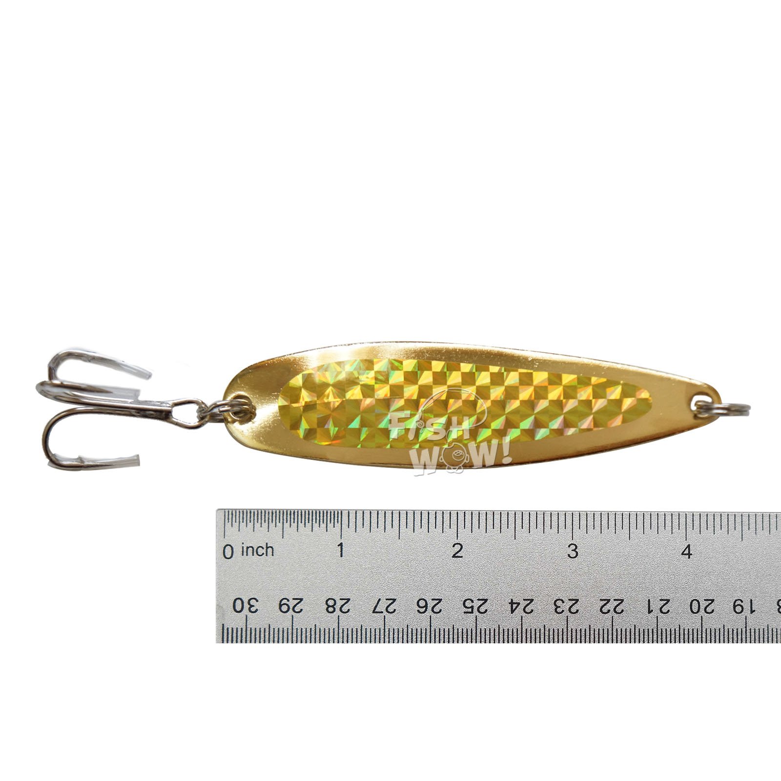 10pcs 2oz 6inch Fishing Spoon with Treble Hook Casting Fish Jig Gold Tape - Fish WOW!