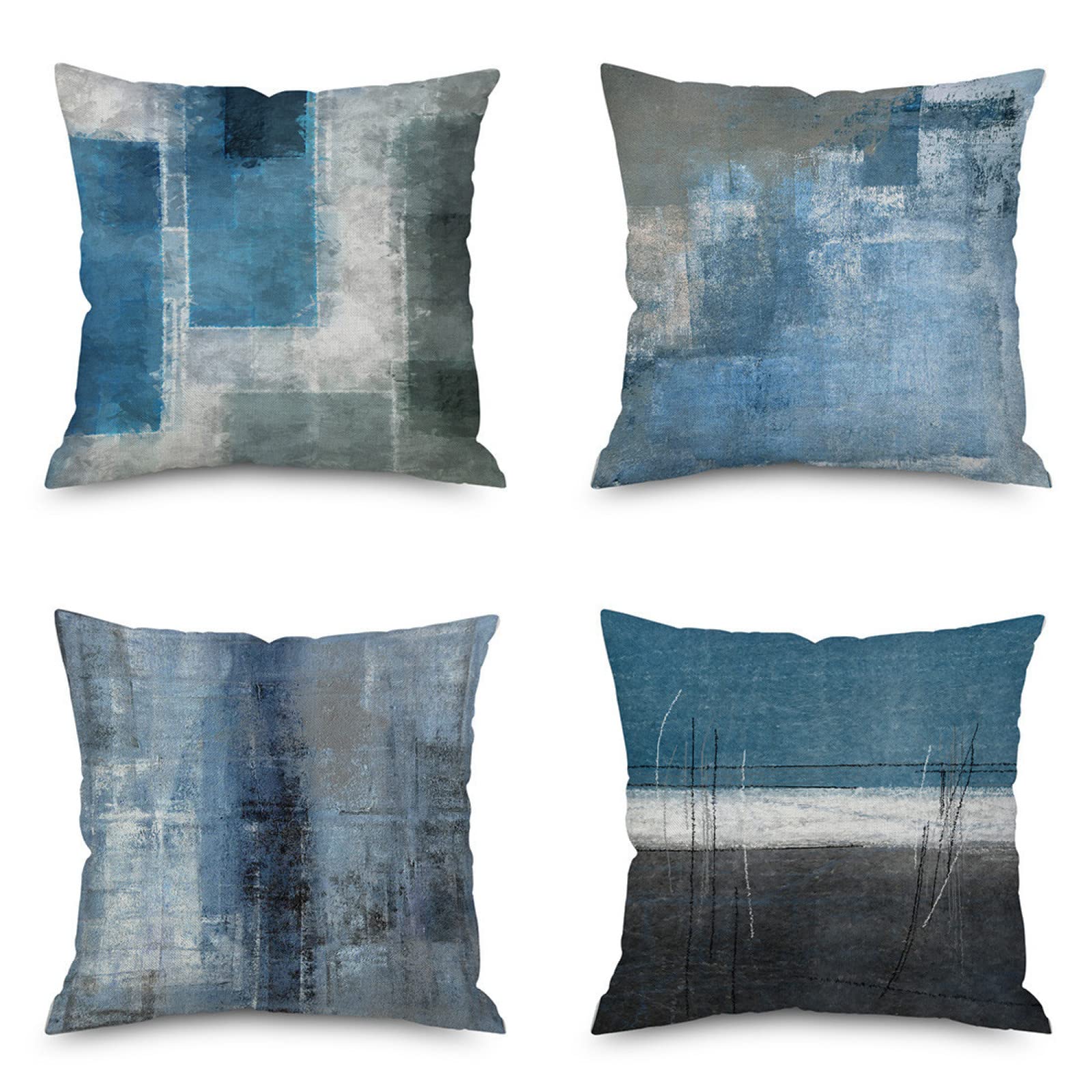 Lin housses de coussin de canapé décoratifs 50x50 cm haut de gamme avec zip invisible