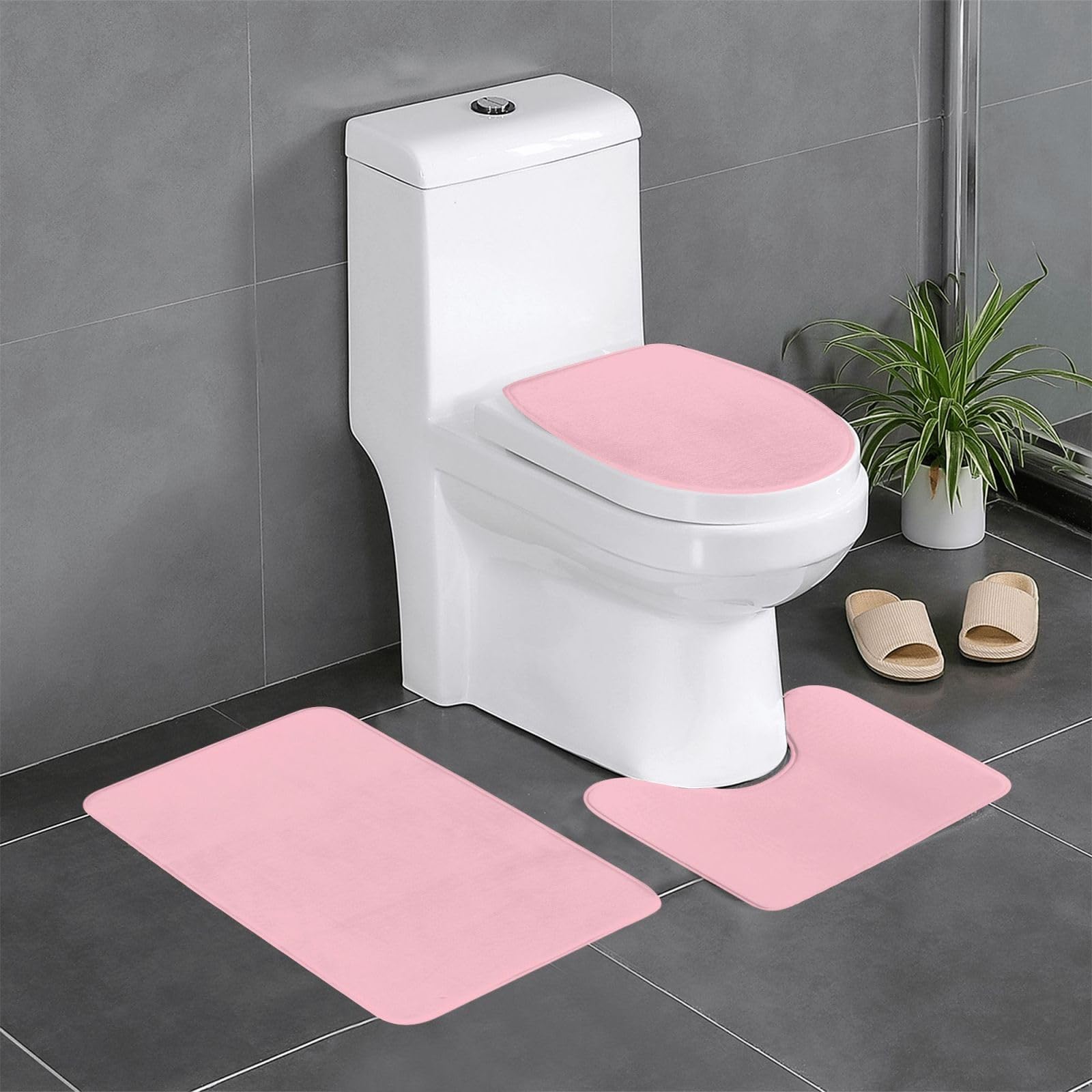 Alfombras de baño de felpa rosa con textura ultra suave y confort de spa en casa de 24x16"