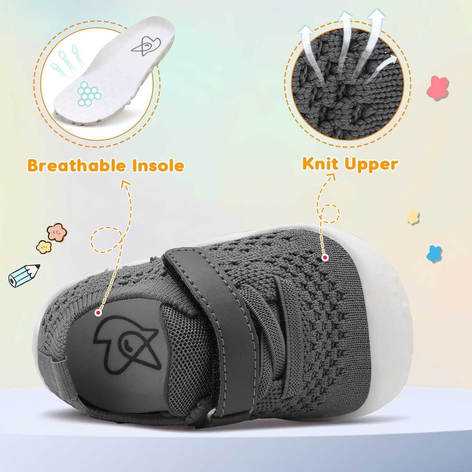 LeIsfIt Baby Shoes Girls Boys First Walking Shoes Infant Sneakers Crib Shoes Lightweight Non-Slip Shoes - Image 5