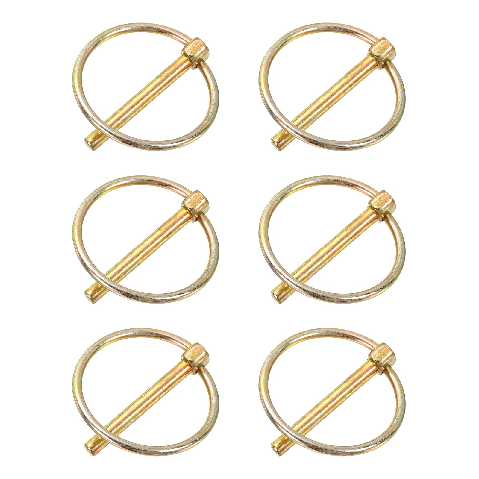 PATIKIL 3/16" x 1-9/16" Lynch Pin with Ring, 6 Pcs Heavy Duty Round Linch Pins Shaft Locking Pin Clips for Farm Tractors Trucks Lawn Mowers Trolleys Trailers