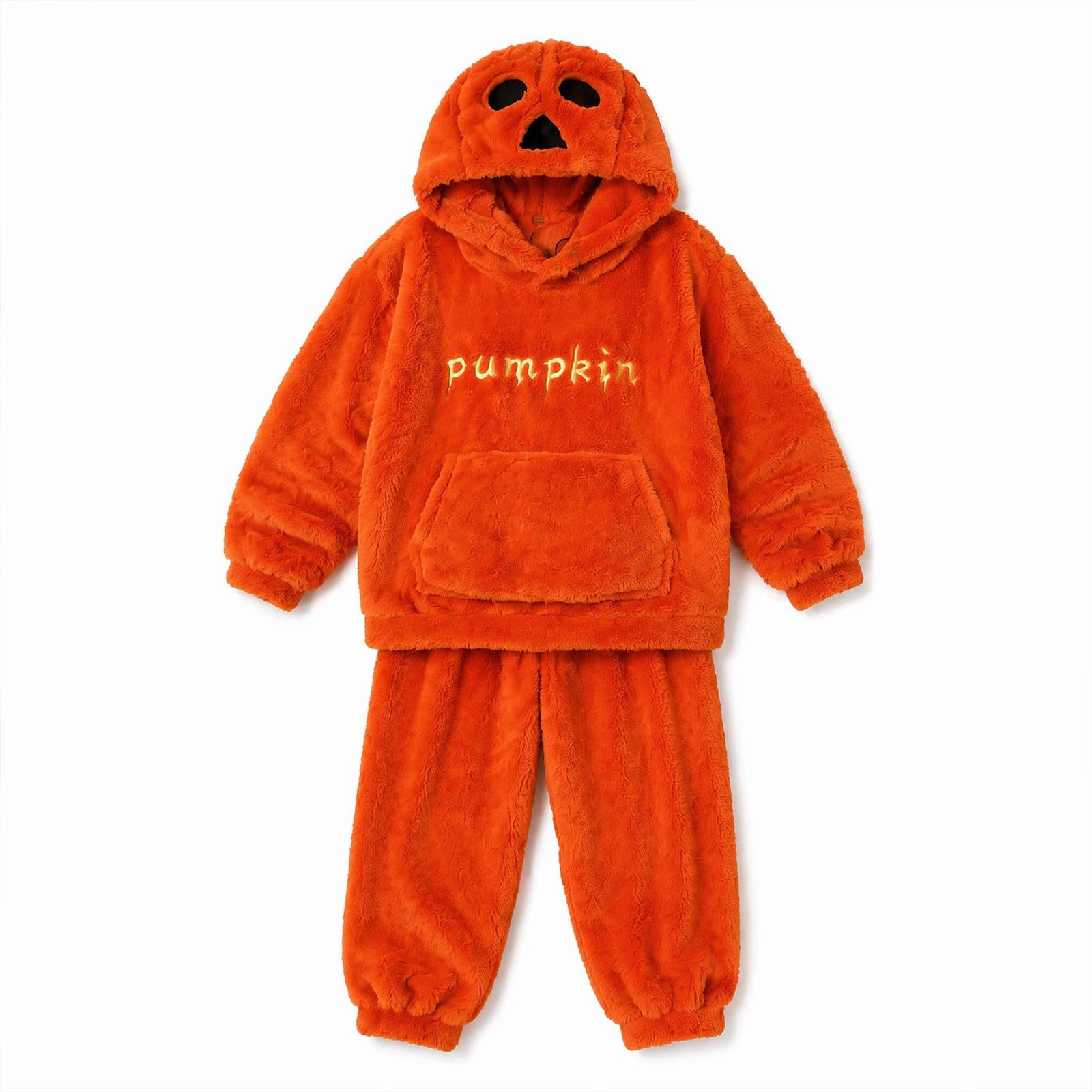 Conjunto de pijama para mujer, talla grande, disfraz para mujer, Halloween | Conjunto Oversize con diseño de calabaza casual para disfraz de Halloween Chic y Elegant Pijama polar térmico