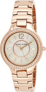 Women's AK/1854RMRG Premium Crystal Accented Rose Gold-Tone Bracelet Watch