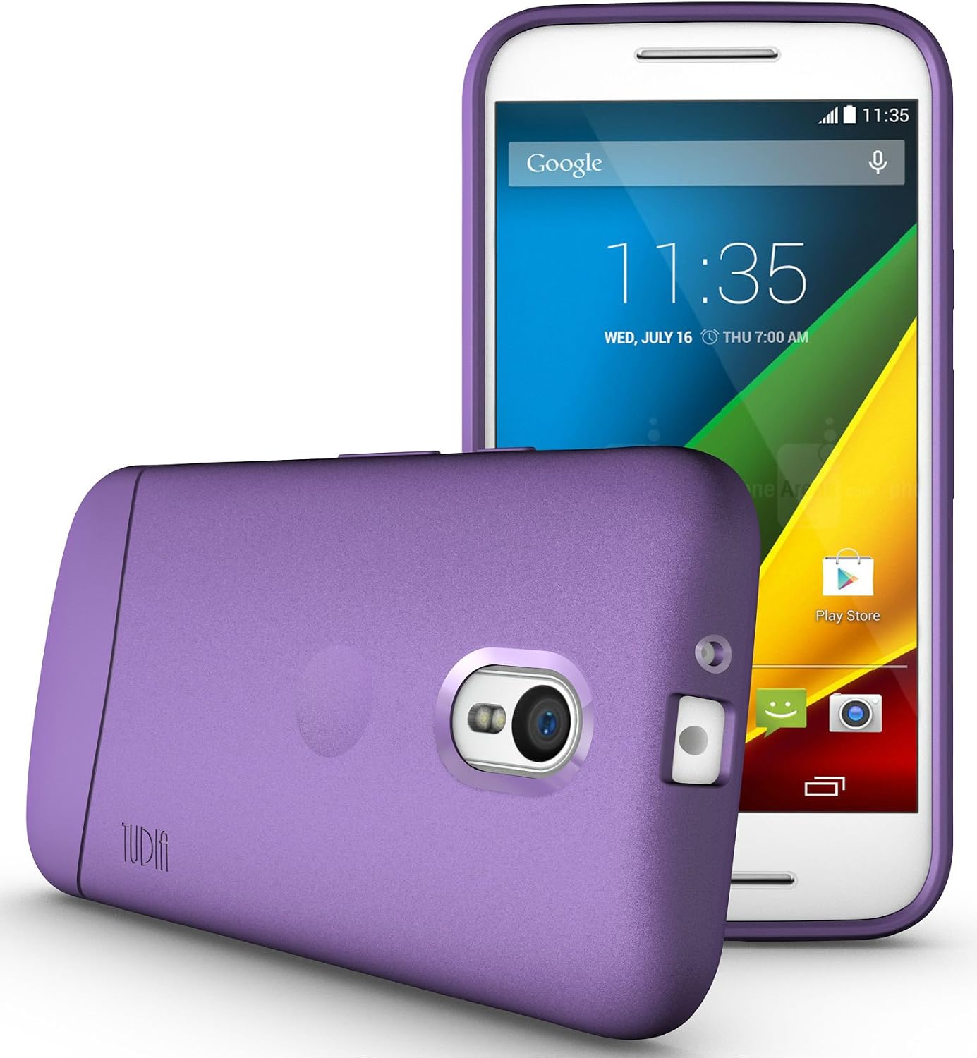 TUDIA Full Matte Arch TPU Bumper Protective Case for Motorola Moto G 3 (3rd Gen 2015 Released) (Purple)