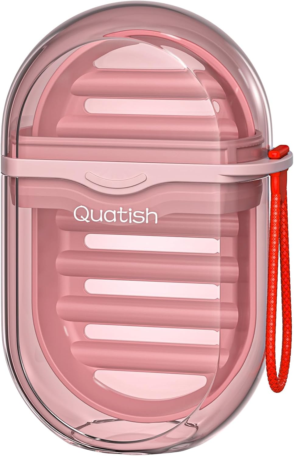 Quatish Travel Soap Case with Lid, Portable Bar Soap Holder Dish, Brown