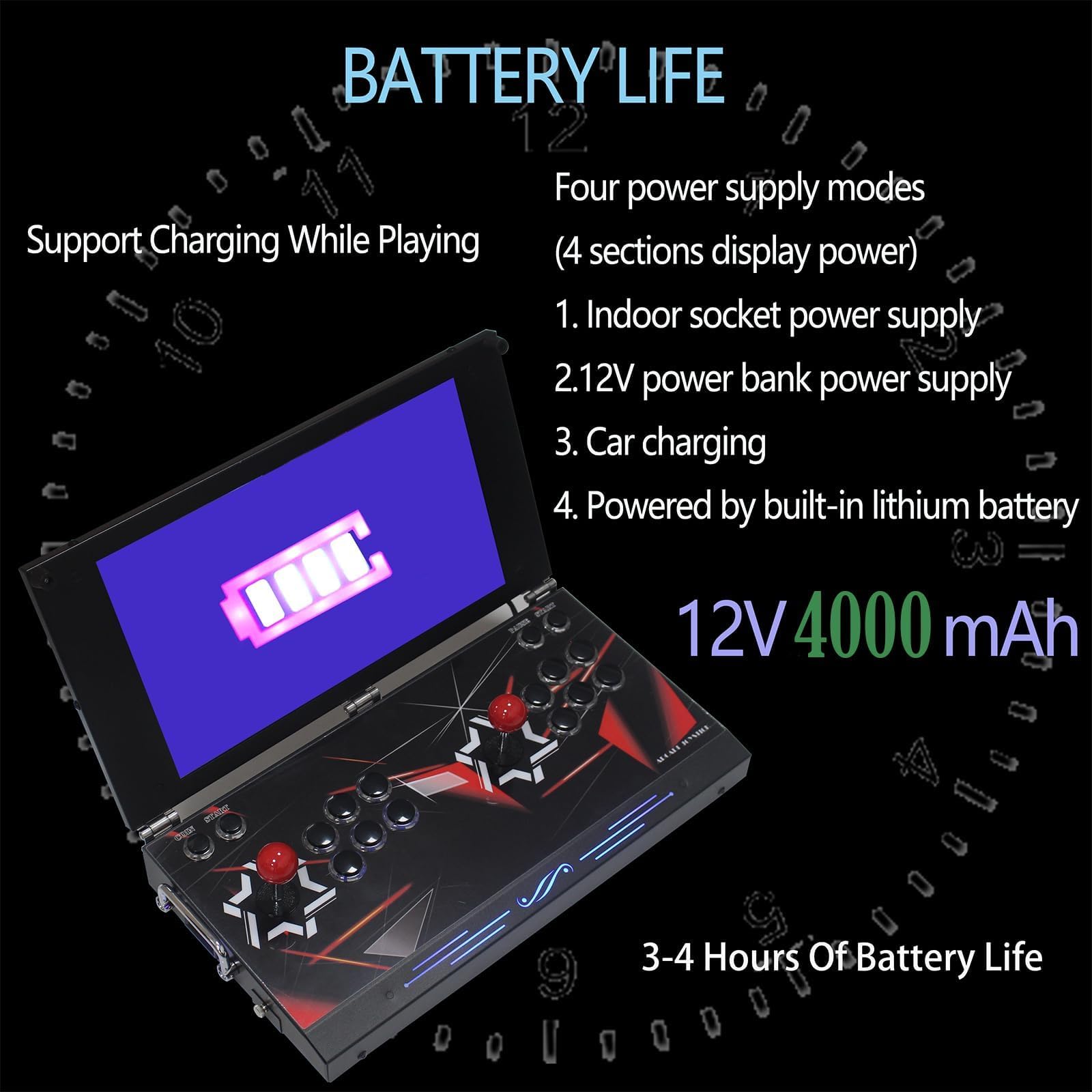 Console portatile Arcade con schermo HD, 26800 giochi retrò e gioco tenuto in mano a doppio giocatore per l'intrattenimento domestico