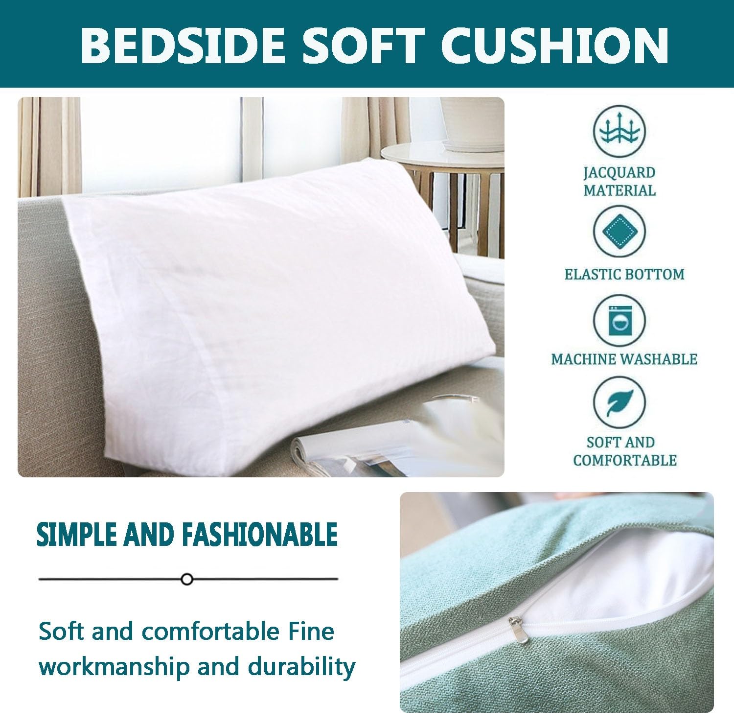 Cuscino Schienale Letto E Divano 60/70/80/100/120cm Cuscino Premium Imbottito Cuscino Per Testiera Singolo/Matrimoniale Rettangolare Schienale Testata Letto Divano Schienale Lettura ( Color : #4 , Siz
