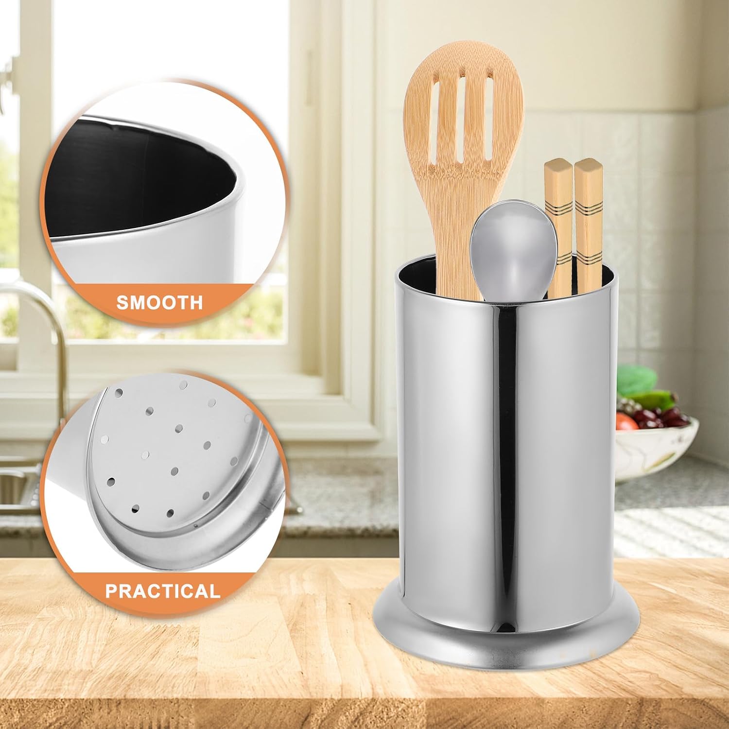 Stainless Steel Straw Dispenser Holder for Counter Coffee Shop