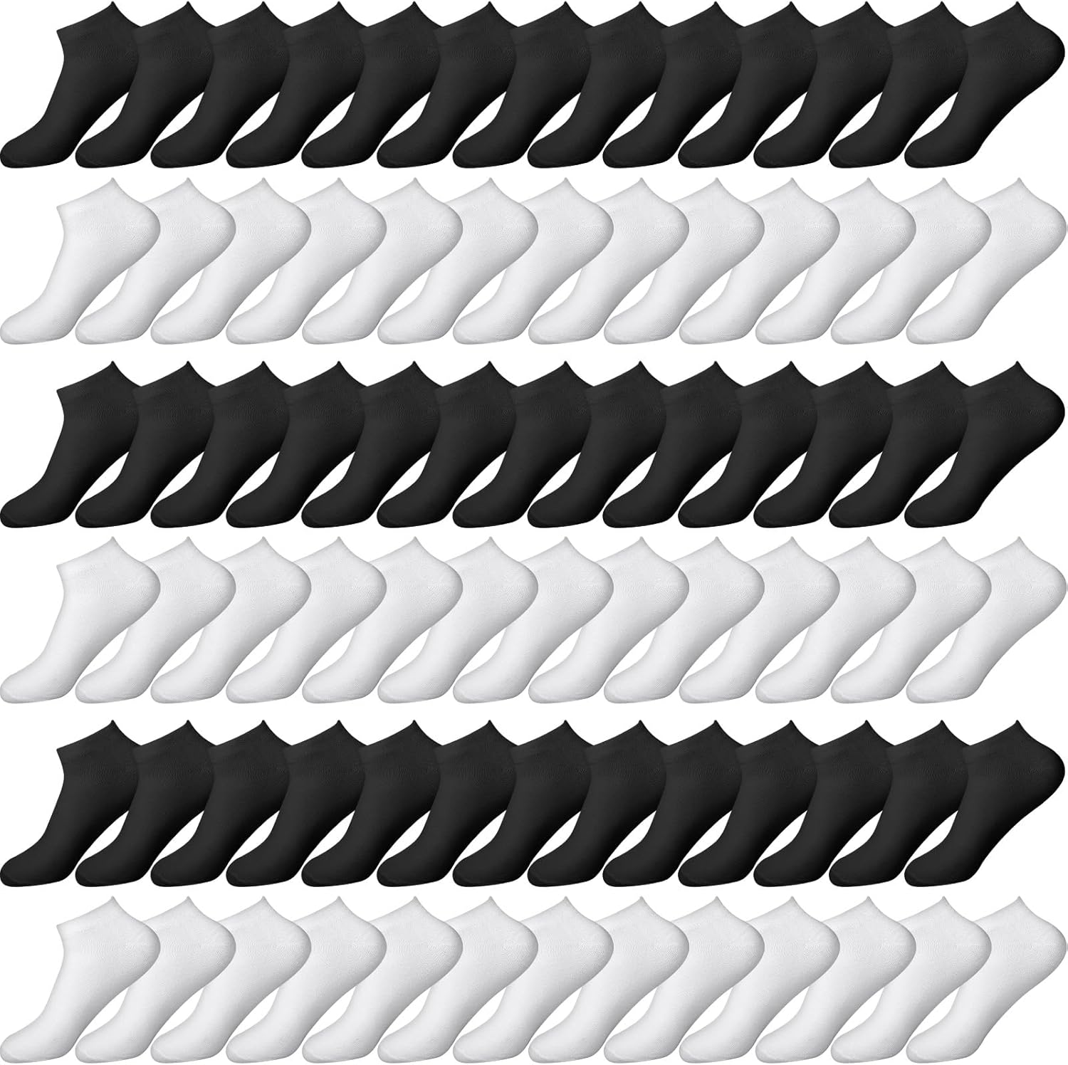 JaGely 100 Pairs Low Cut Ankle Socks Bulk for Women Men Thin Breathable Casual No Show Athletic Cotton Socks