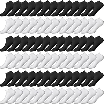 JaGely 100 Pairs Low Cut Ankle Socks Bulk for Women Men Thin Breathable Casual No Show Athletic Cotton Socks