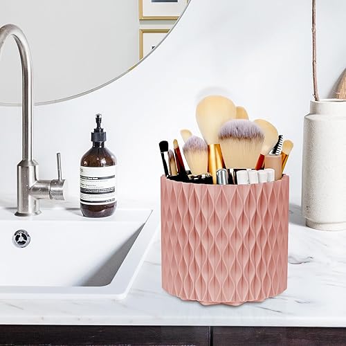 Miniatura 5 de WAFJAMF Soporte para brochas de maquillaje, 360 unidades, giratorios, para cosméticos, taza de almacenamiento para tocador, escritorio, baño,
