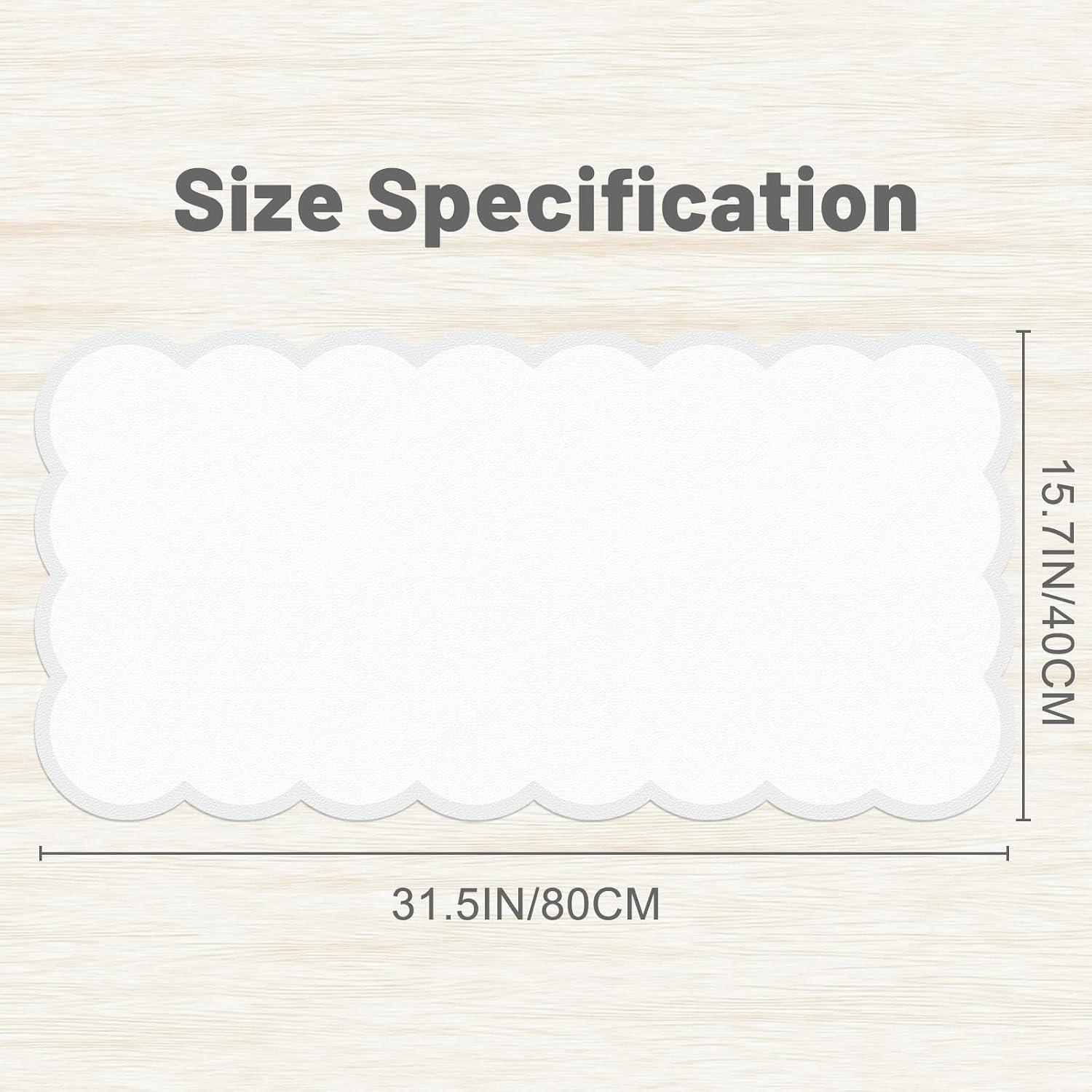Scalloped Desk Mat,31.5"x15.7" Large Mouse Pad for Desk Pad,Beige