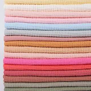 Cotton Wrinkle Gauze Fabric by The Yard - Double-Layer Cheesecloth for Sewing, Quilting, Pajamas & Home Decor - Breathable Material for Kitchen, Wedding Backdrops, Party Decor (180)