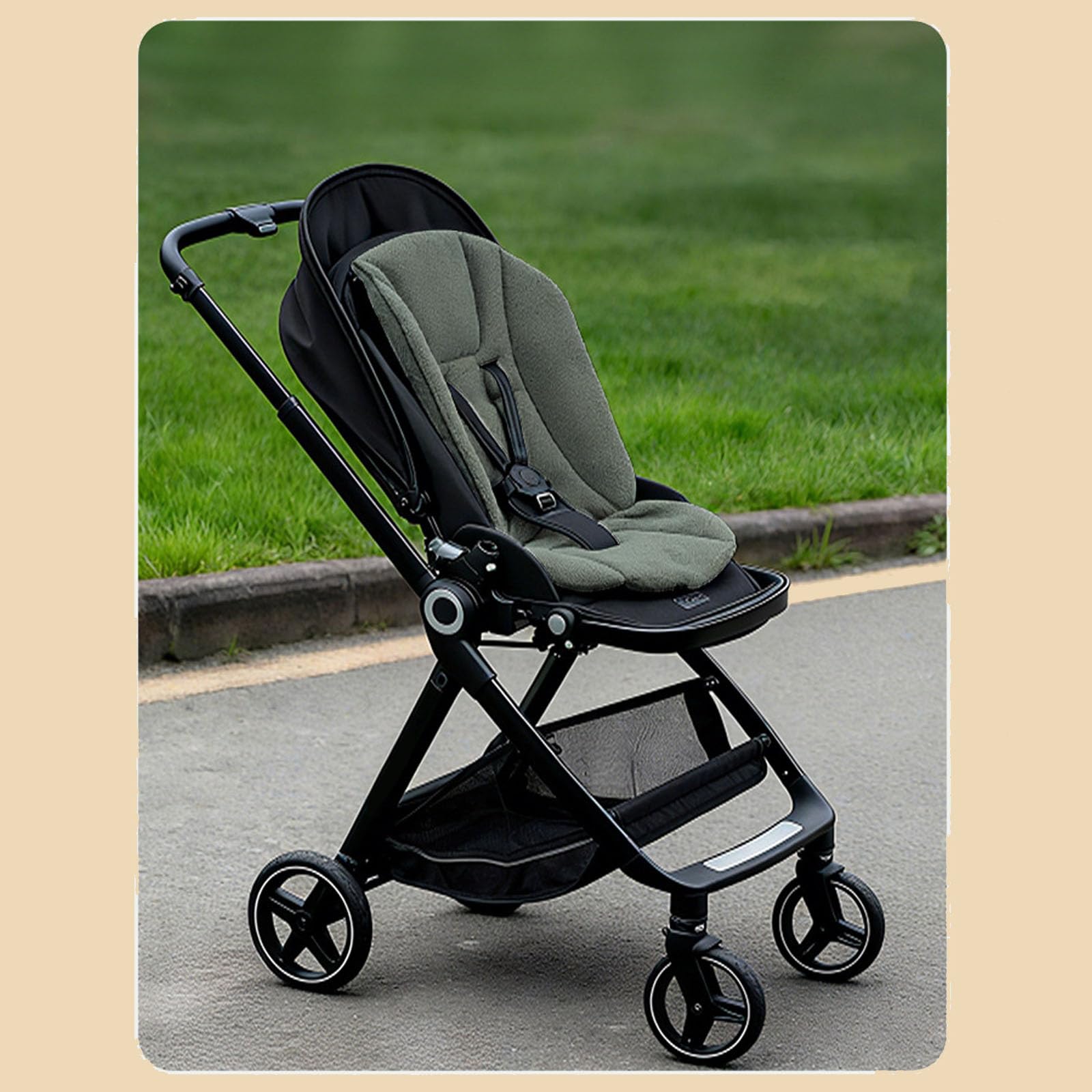 Almohadilla protectora de asiento para cochecitos con soporte