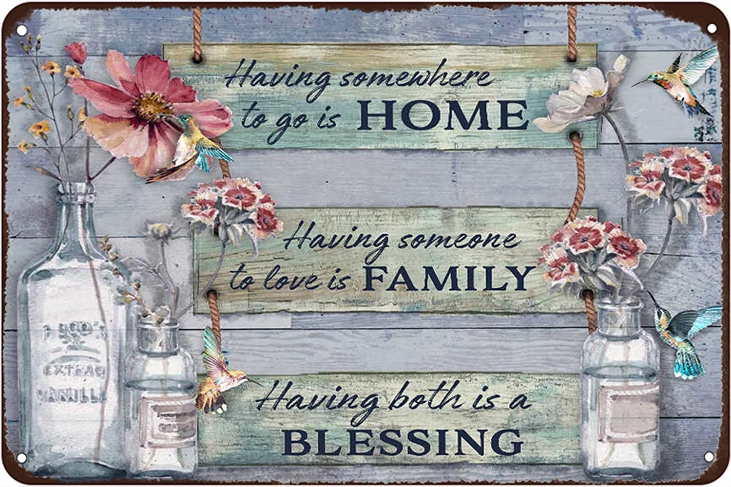 Having a Place to go is Home, Having a Lover is Home, Having Both is a Blessing Tin Sign, Wall Decor, Metal Sign, Home Bar, Garage Tin Sign 12x8inch