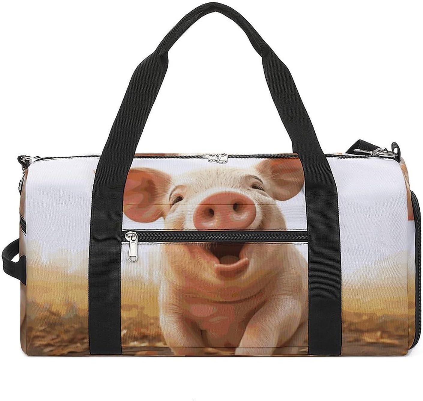 Gym Bag Duffle Bag Smiling Printed Yoga Bag Printed Backpack Duffel Bag Small Gym Bag for Travel Sports